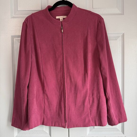JM Collection Women's Size 16 Zip Blazer |‎ Pink | Career Separate Capsule Ready - Picture 1 of 8